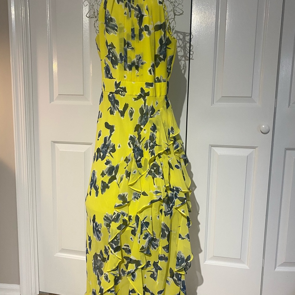 Eliza J Yellow One Shoulder Sundress